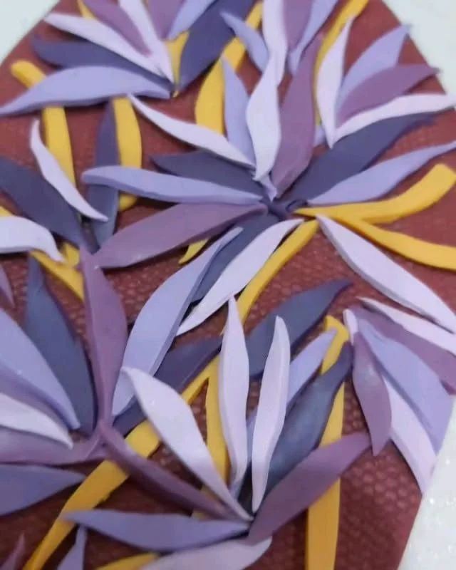 Slab making earrings in process