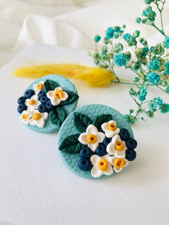 Handmade polymer clay studs