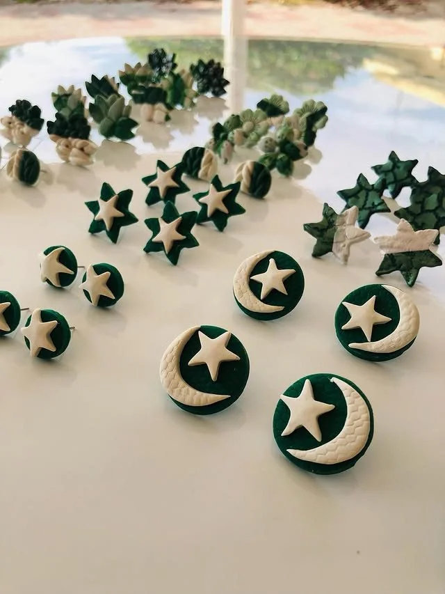 Handcrafted with love, these polymer clay ear studs